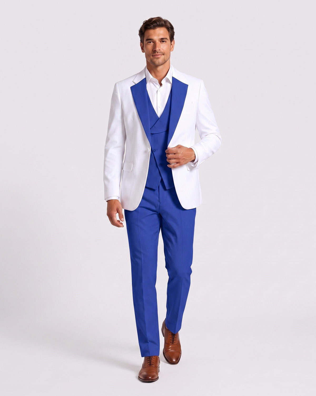 KZZ Men's single-button three-piece suit