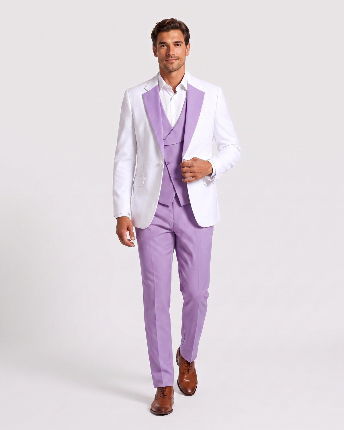 KZZ Men's single-button three-piece suit