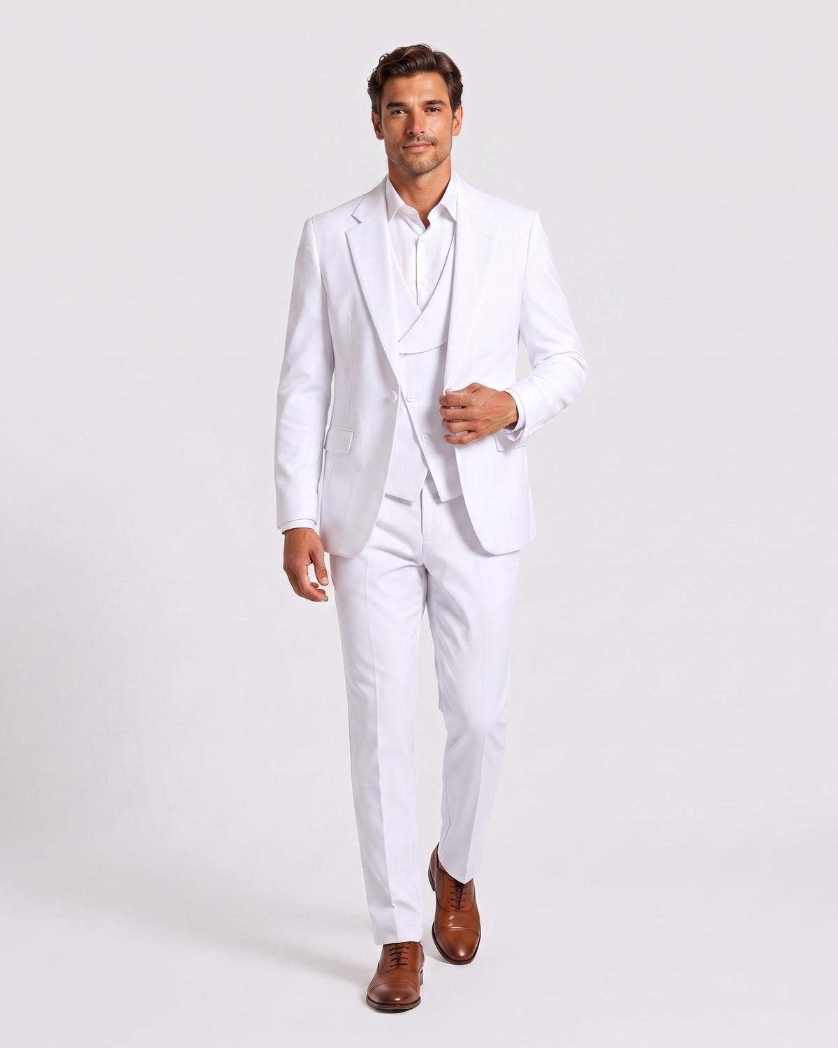 KZZ Men's single-button three-piece suit