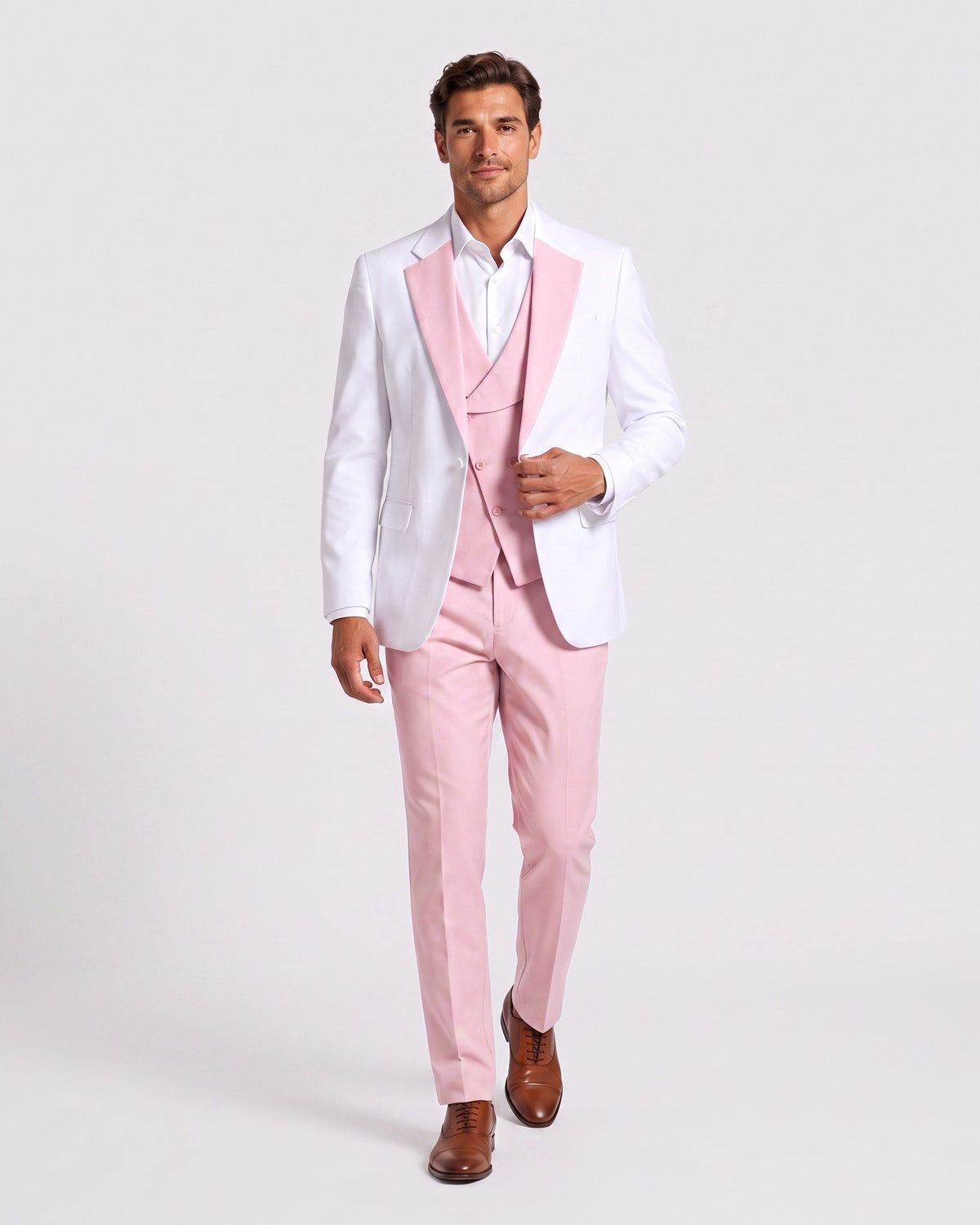 KZZ Men's single-button three-piece suit