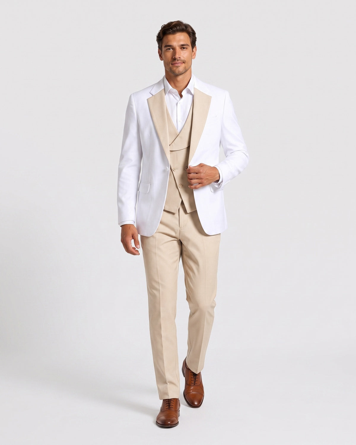 KZZ Men's single-button three-piece suit