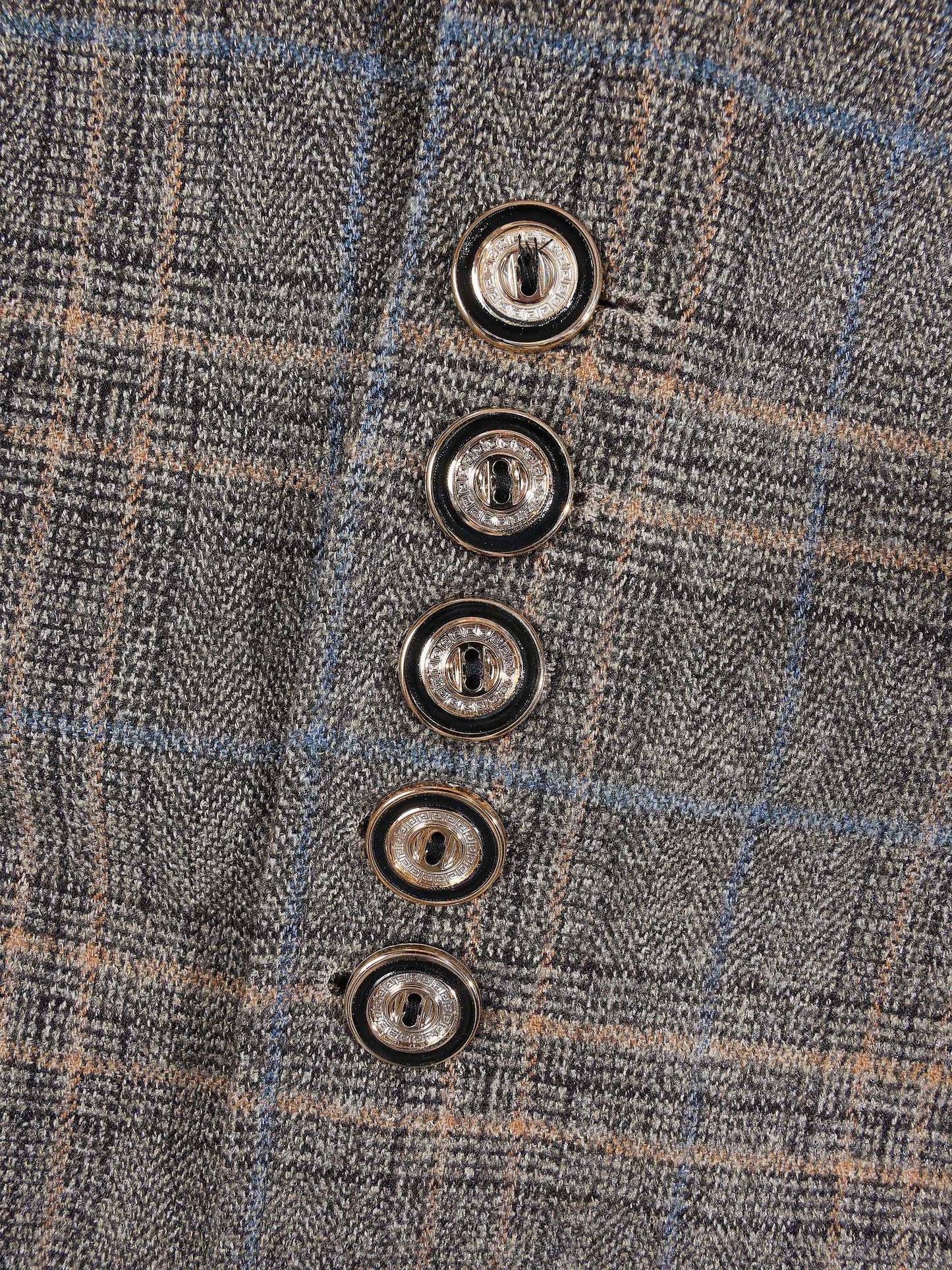 KZZ Men's Plaid Single-Breasted Blazer