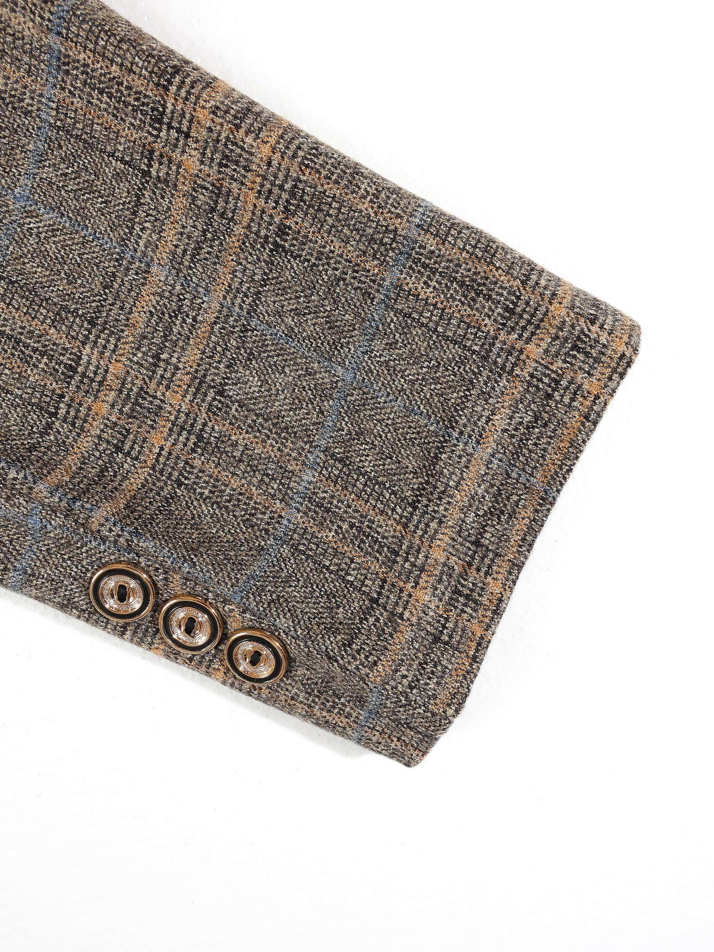 KZZ Men's Plaid Single-Breasted Blazer