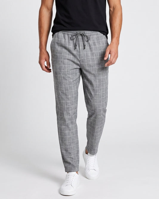 KZZ Checked drawstring-waist casual trousers