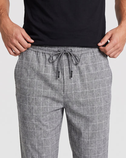 KZZ Checked drawstring-waist casual trousers