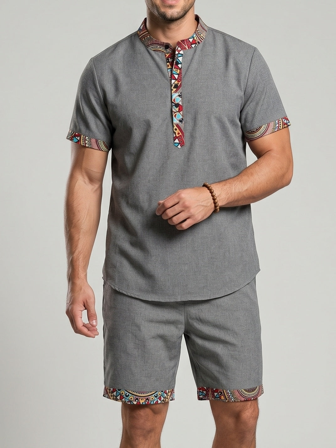 KZZ Regular-fit short-sleeved top and drawstring-waist shorts