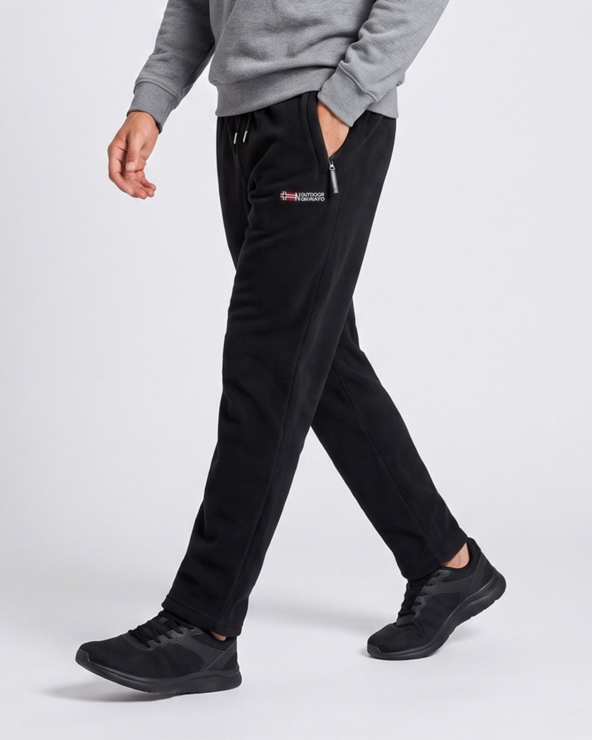KZZ Men's Fleece-Lined Casual Joggers