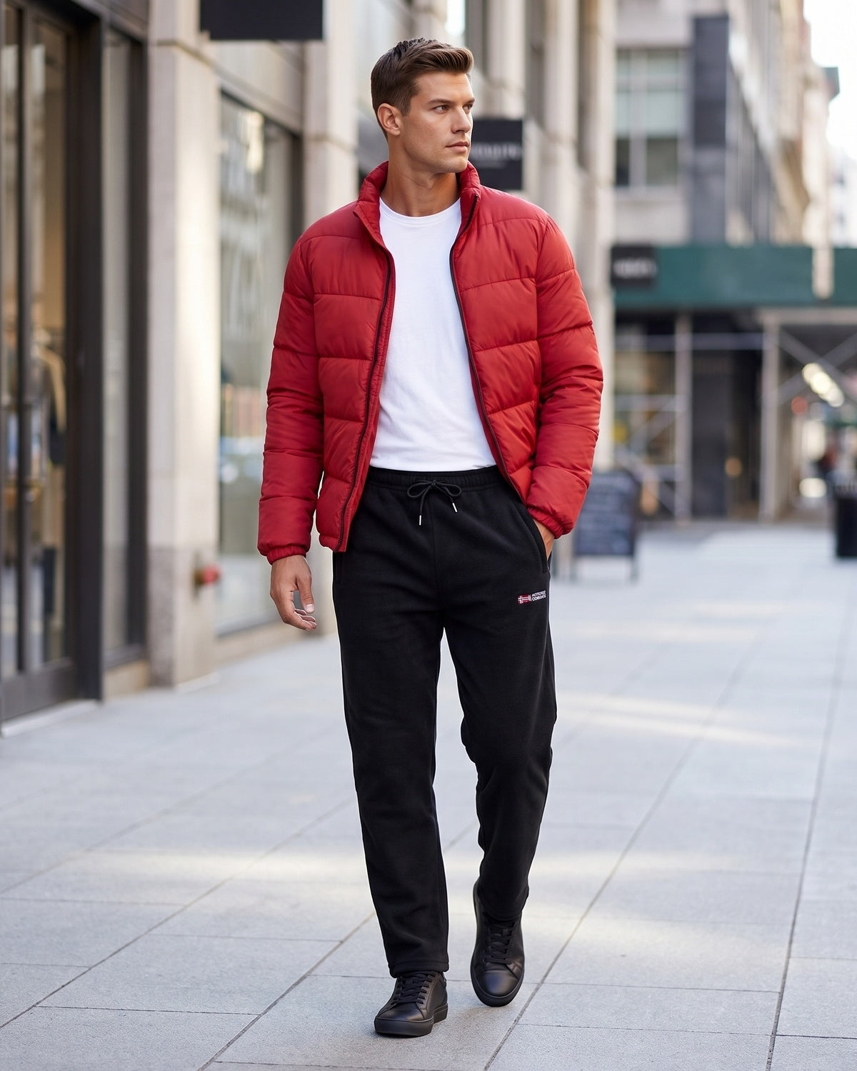 KZZ Men's Fleece-Lined Casual Joggers