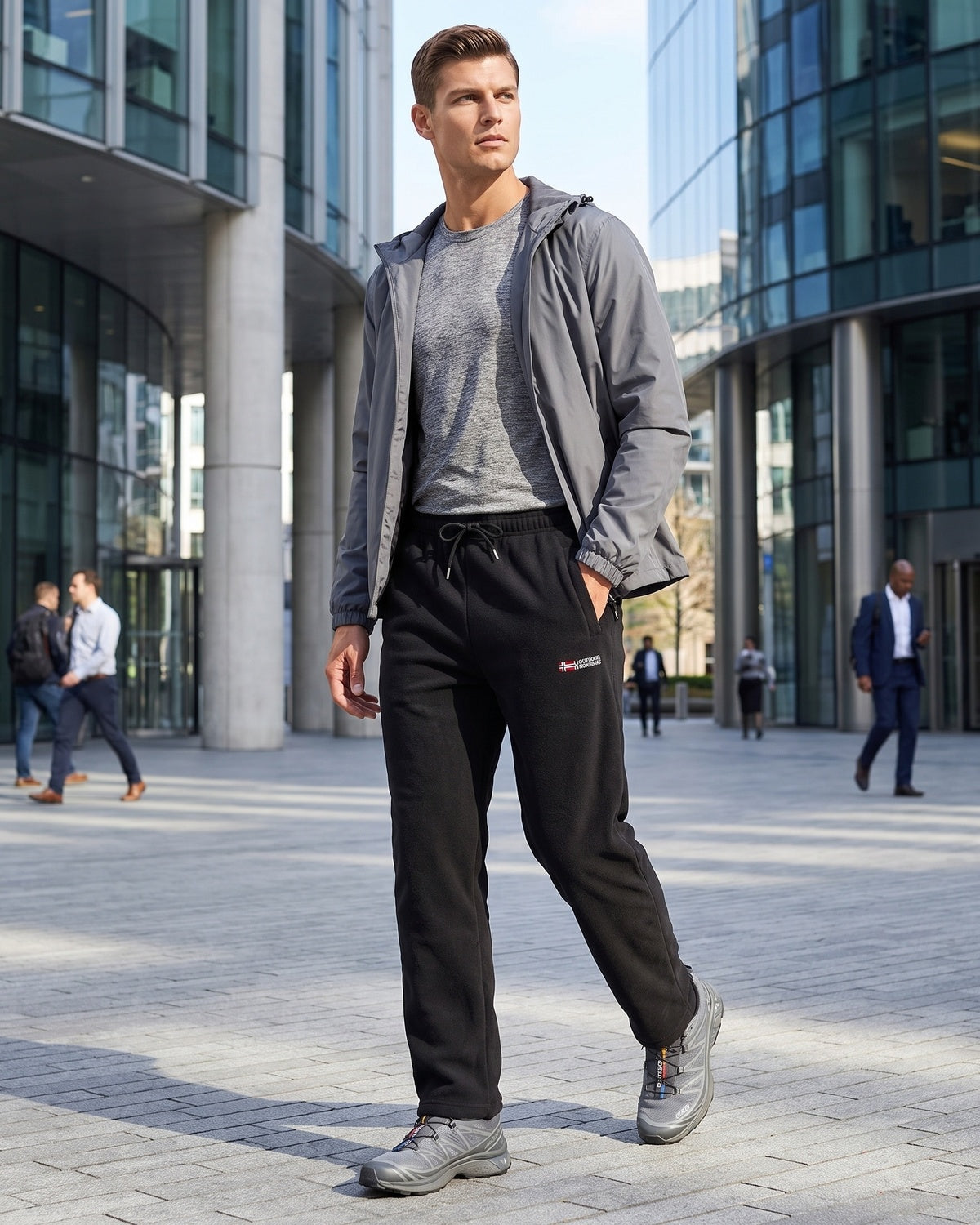 KZZ Men's Fleece-Lined Casual Joggers