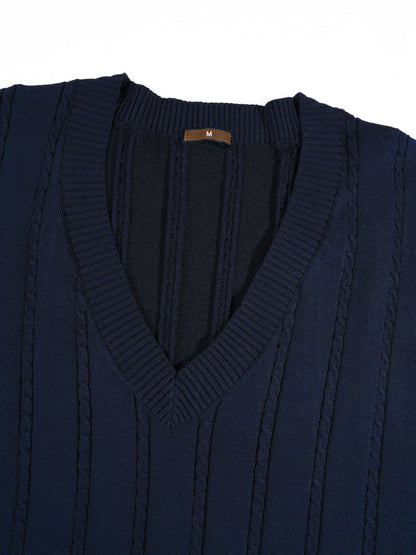 KZZ Men's V-neck sleeveless knit vest