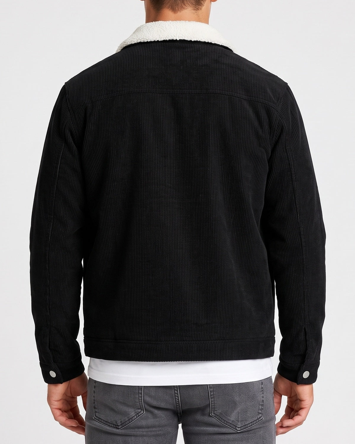KZZ Corduroy Men's Jacket with Fleece Lining and Thickened Workwear
