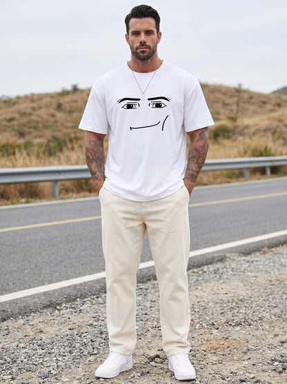 KZZ Men's Crew Neck Short-Sleeve Printed T-Shirt