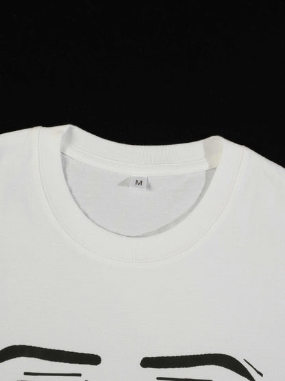 KZZ Men's Crew Neck Short-Sleeve Printed T-Shirt