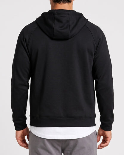 KZZ Men's Outdoor Casual Multi-Pocket Full-Zip Hooded Sweatshirt