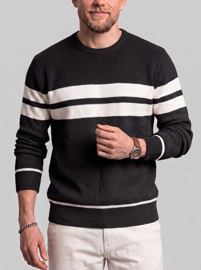 KZZ Men's Casual Crew-Neck Knit Pullover
