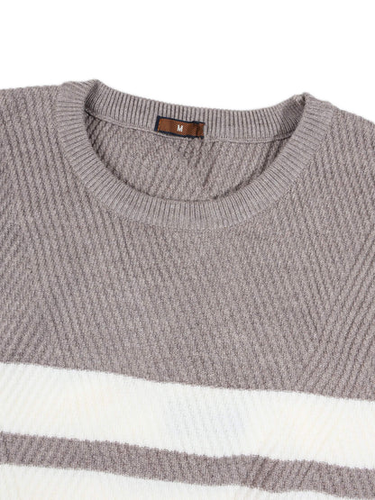 KZZ Men's Casual Crew-Neck Knit Pullover