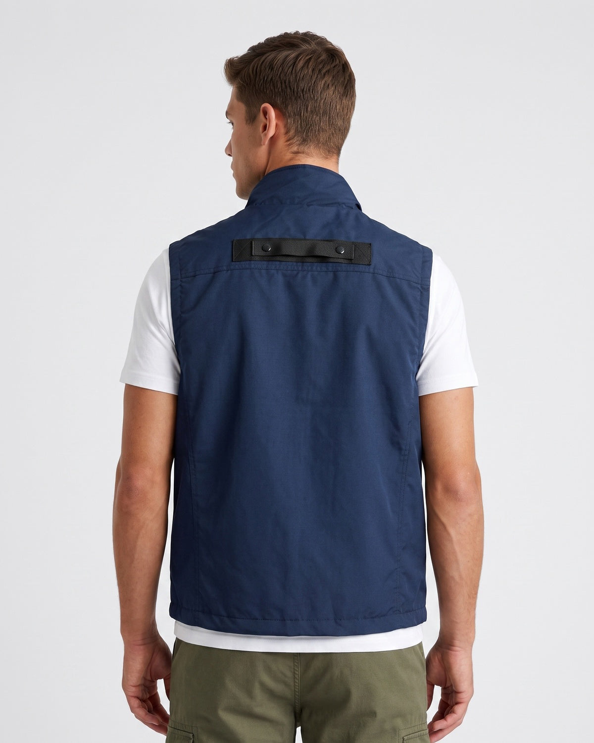 KZZ Men's Solid-Color Zipper-Pocket Vest