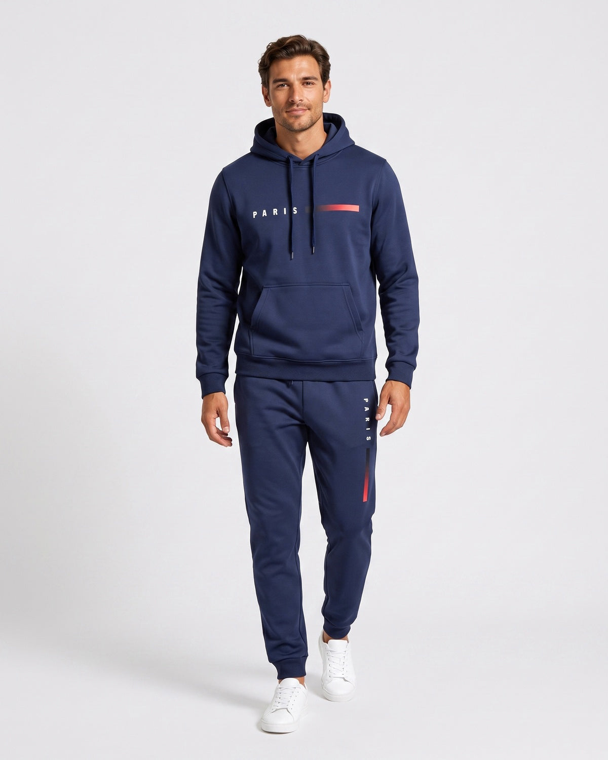 KZZ Men's Printed Hoodie and Drawstring Joggers
