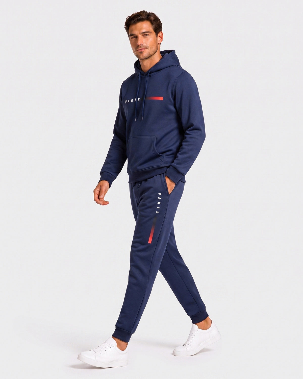 KZZ Men's Printed Hoodie and Drawstring Joggers