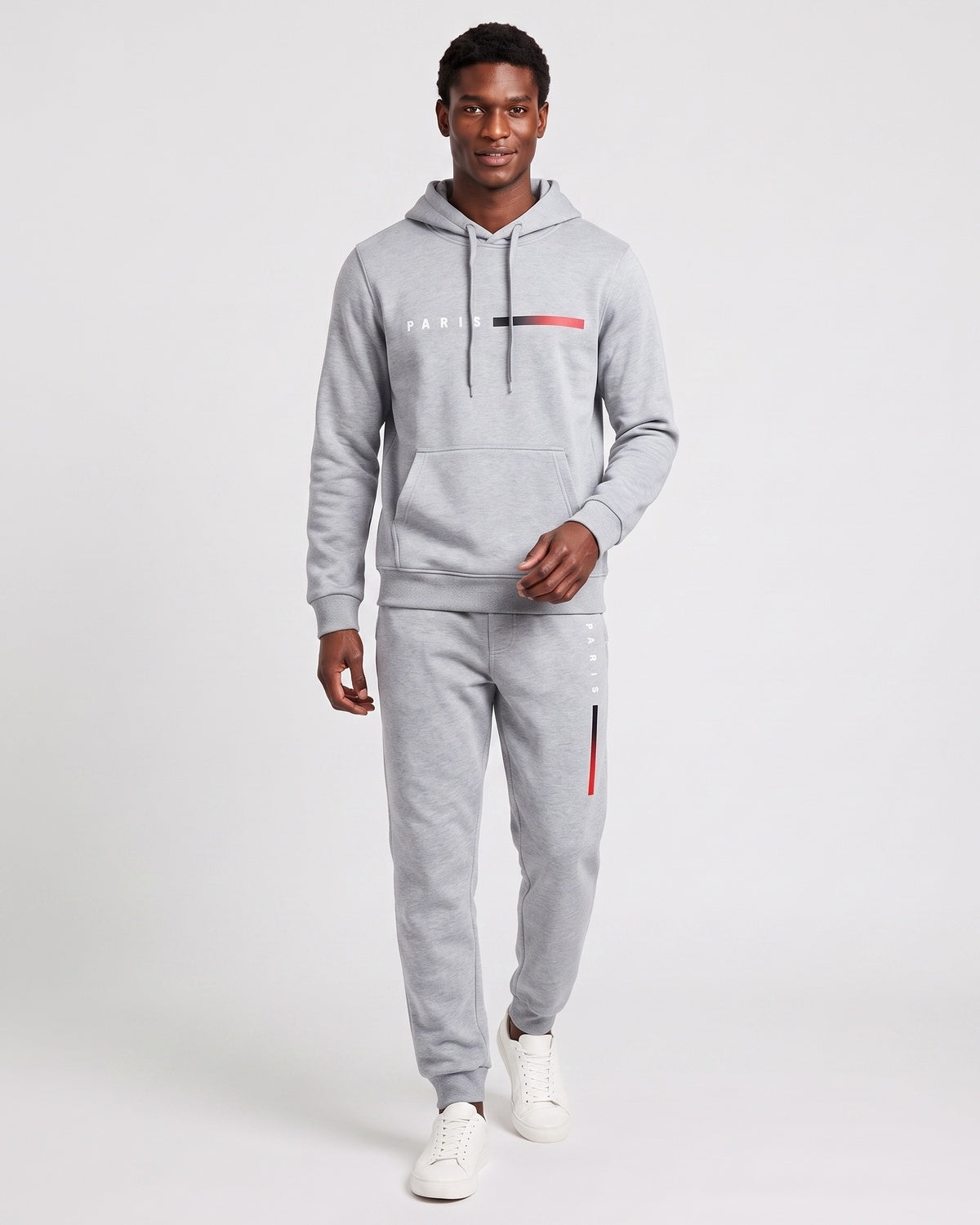 KZZ Men's Printed Hoodie and Drawstring Joggers