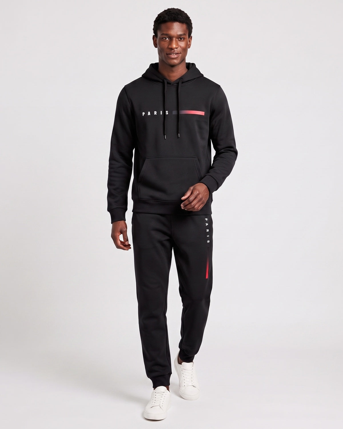 KZZ Men's Printed Hoodie and Drawstring Joggers