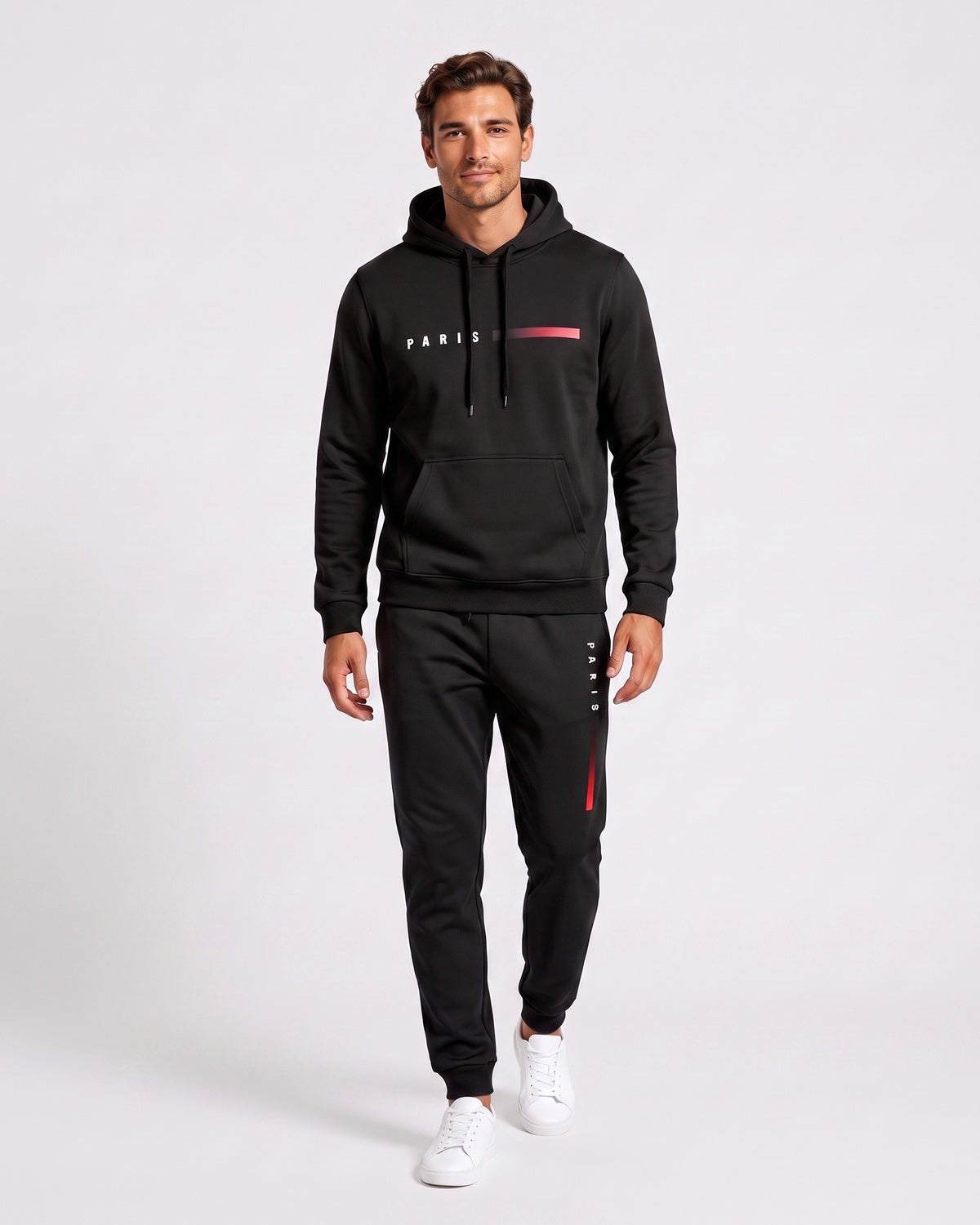 KZZ Men's Printed Hoodie and Drawstring Joggers