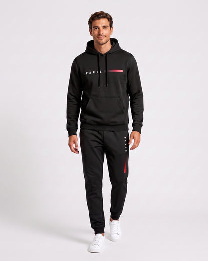 KZZ Men's Printed Hoodie and Drawstring Joggers