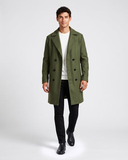 KZZ Men's double-breasted trench coat