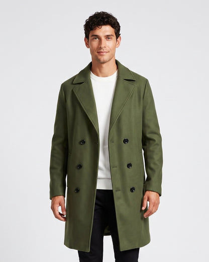 KZZ Men's double-breasted trench coat