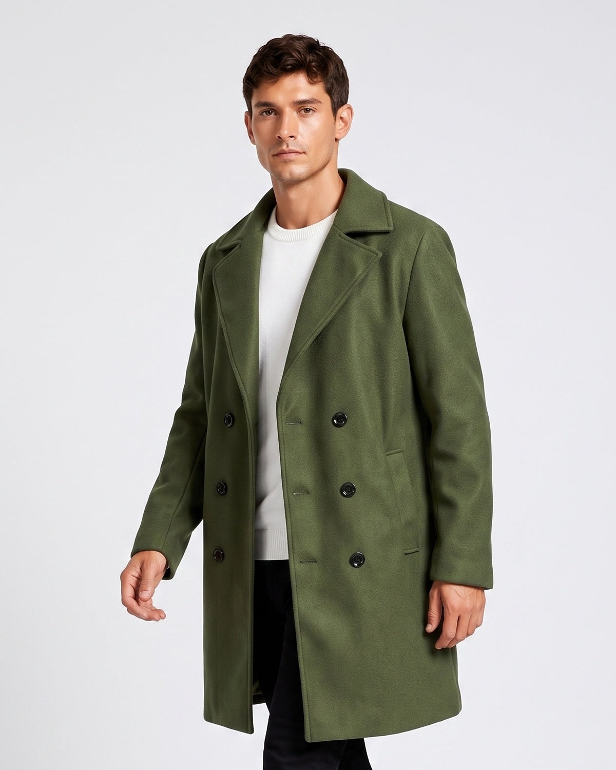 KZZ Men's double-breasted trench coat