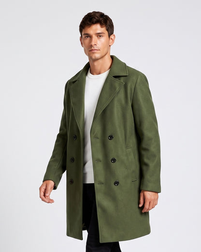 KZZ Men's double-breasted trench coat