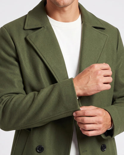 KZZ Men's double-breasted trench coat