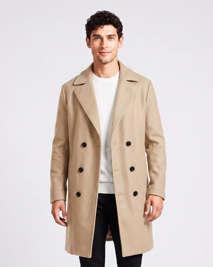 KZZ Men's double-breasted trench coat
