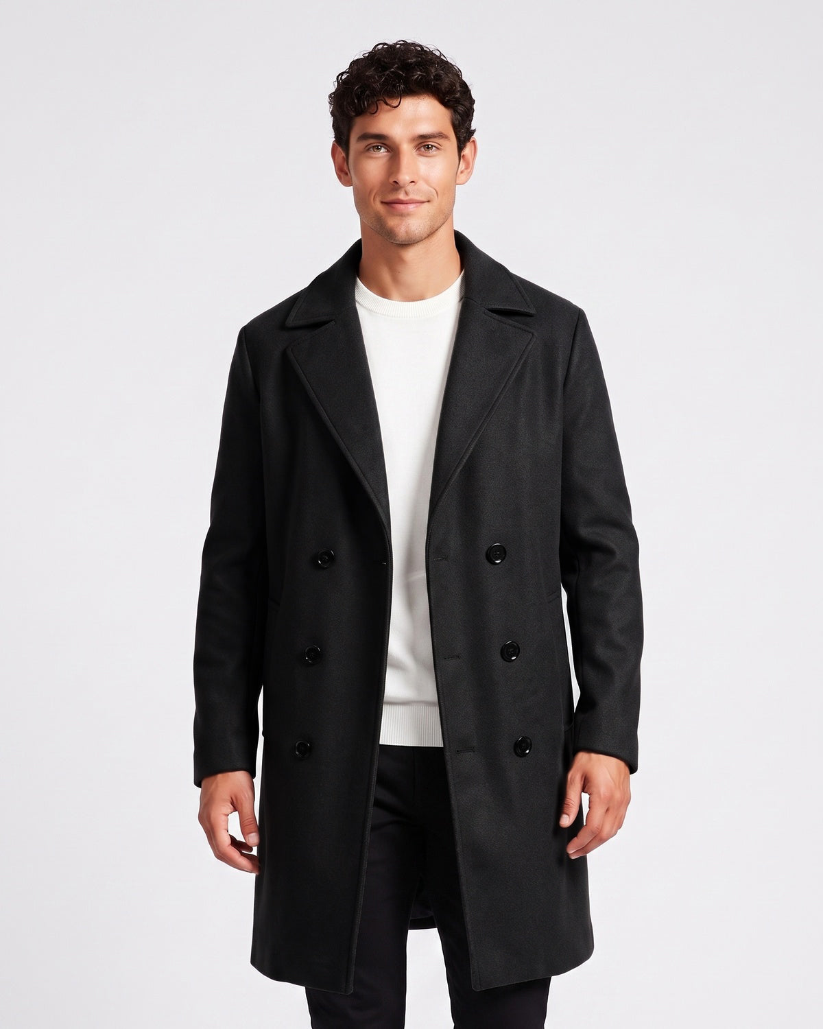 KZZ Men's double-breasted trench coat