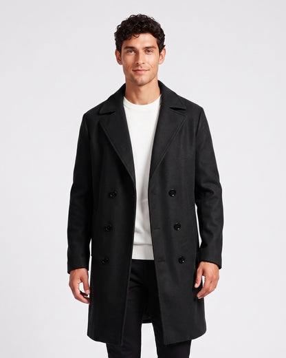 KZZ Men's double-breasted trench coat
