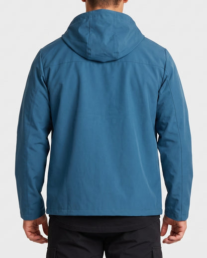 KZZ Men's slim-fit long-sleeved windproof zip-up hooded jacket