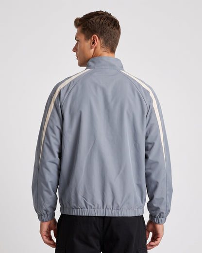 KZZ Men's Solid-Color Drawstring Zip-Up Hooded Jacket