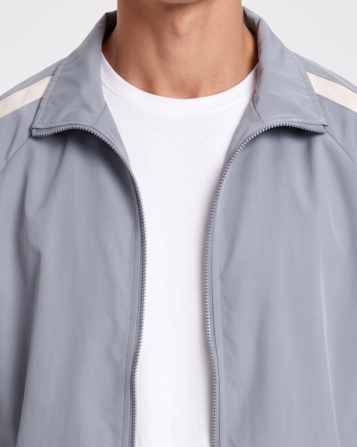 KZZ Men's Solid-Color Drawstring Zip-Up Hooded Jacket