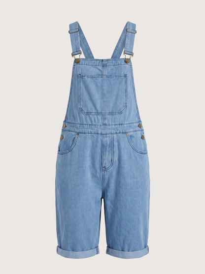 KZZ Men's denim bib shorts
