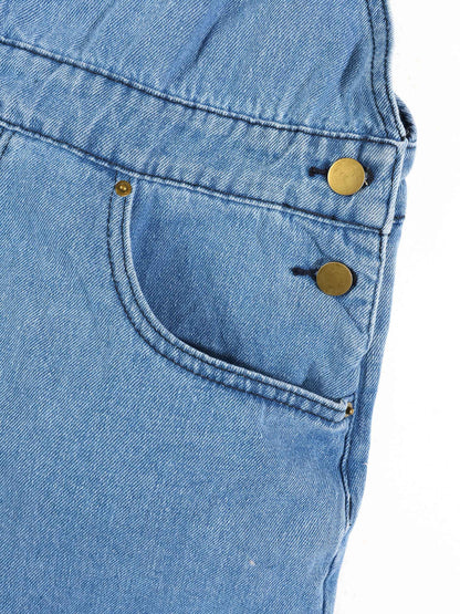 KZZ Men's denim bib shorts