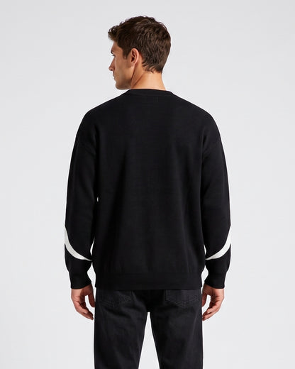 KZZ Men's Loose-Fit Crew-Neck Pullover Sweater