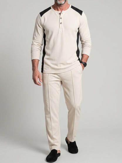 KZZ Waffle-knit long-sleeve set