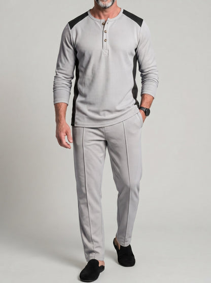 KZZ Waffle-knit long-sleeve set