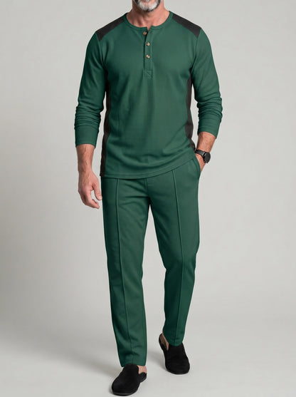 KZZ Waffle-knit long-sleeve set