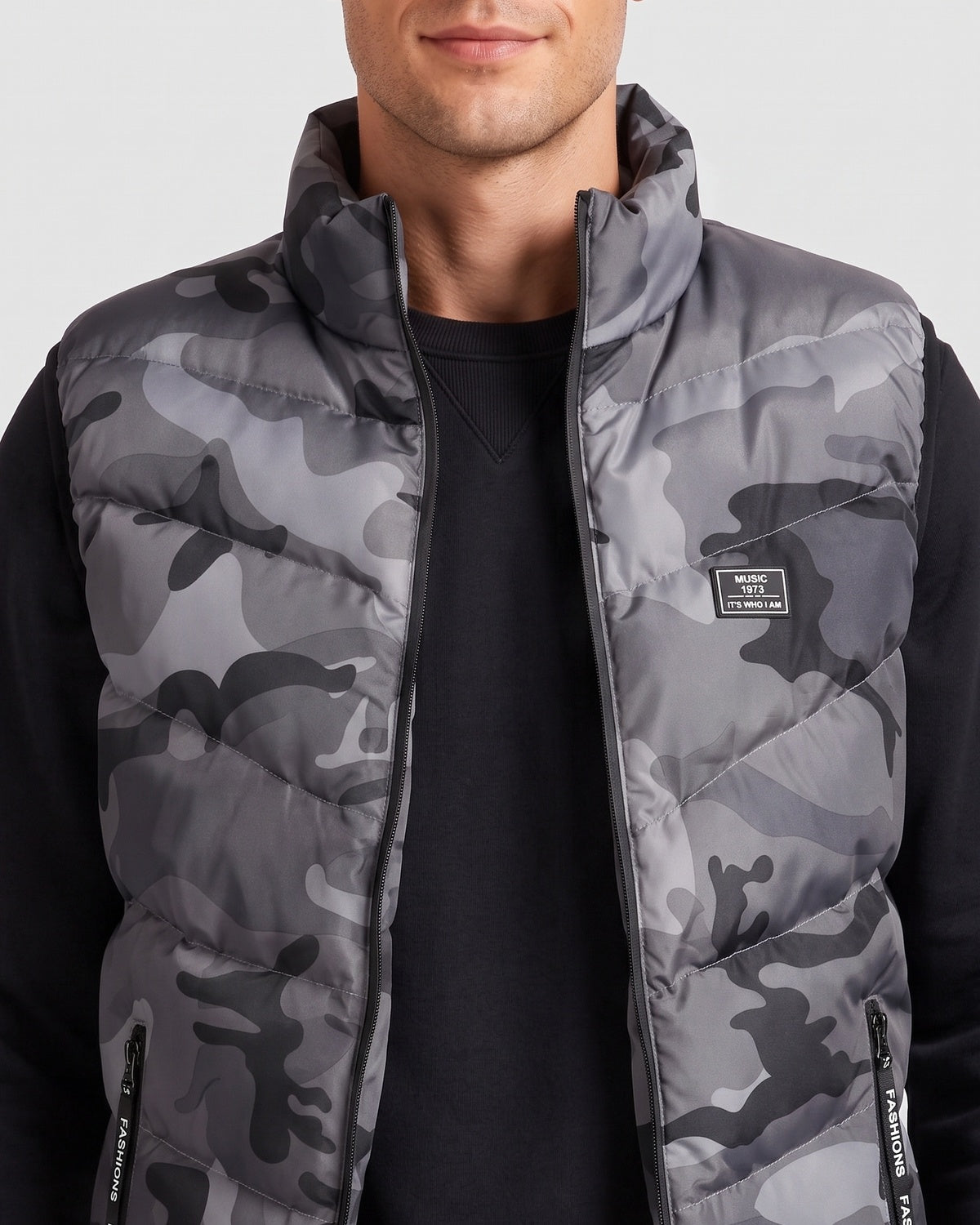 KZZ Loose-fit stand-collar vest