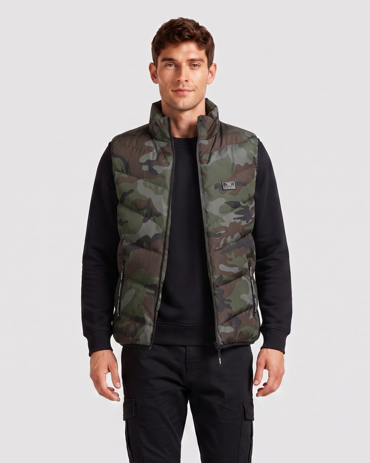 KZZ Loose-fit stand-collar vest