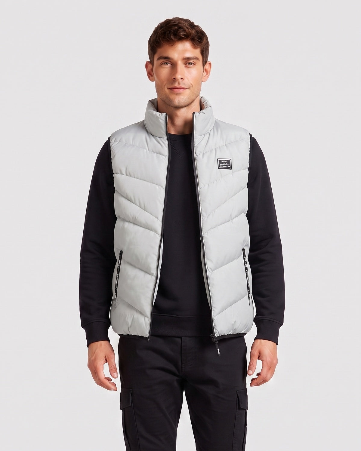 KZZ Loose-fit stand-collar vest
