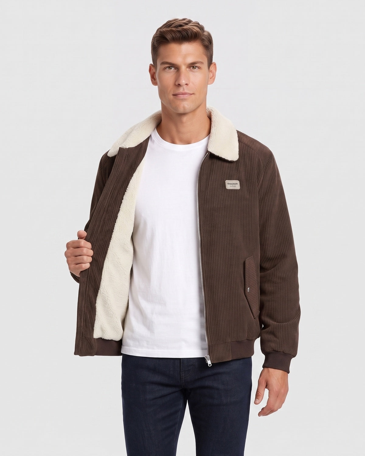 KZZ Men's Casual Corduroy Jacket
