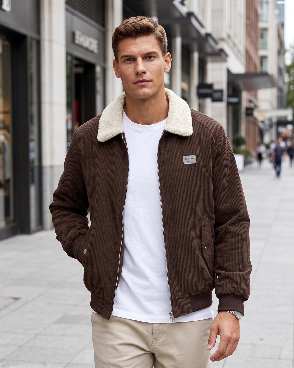 KZZ Men's Casual Corduroy Jacket