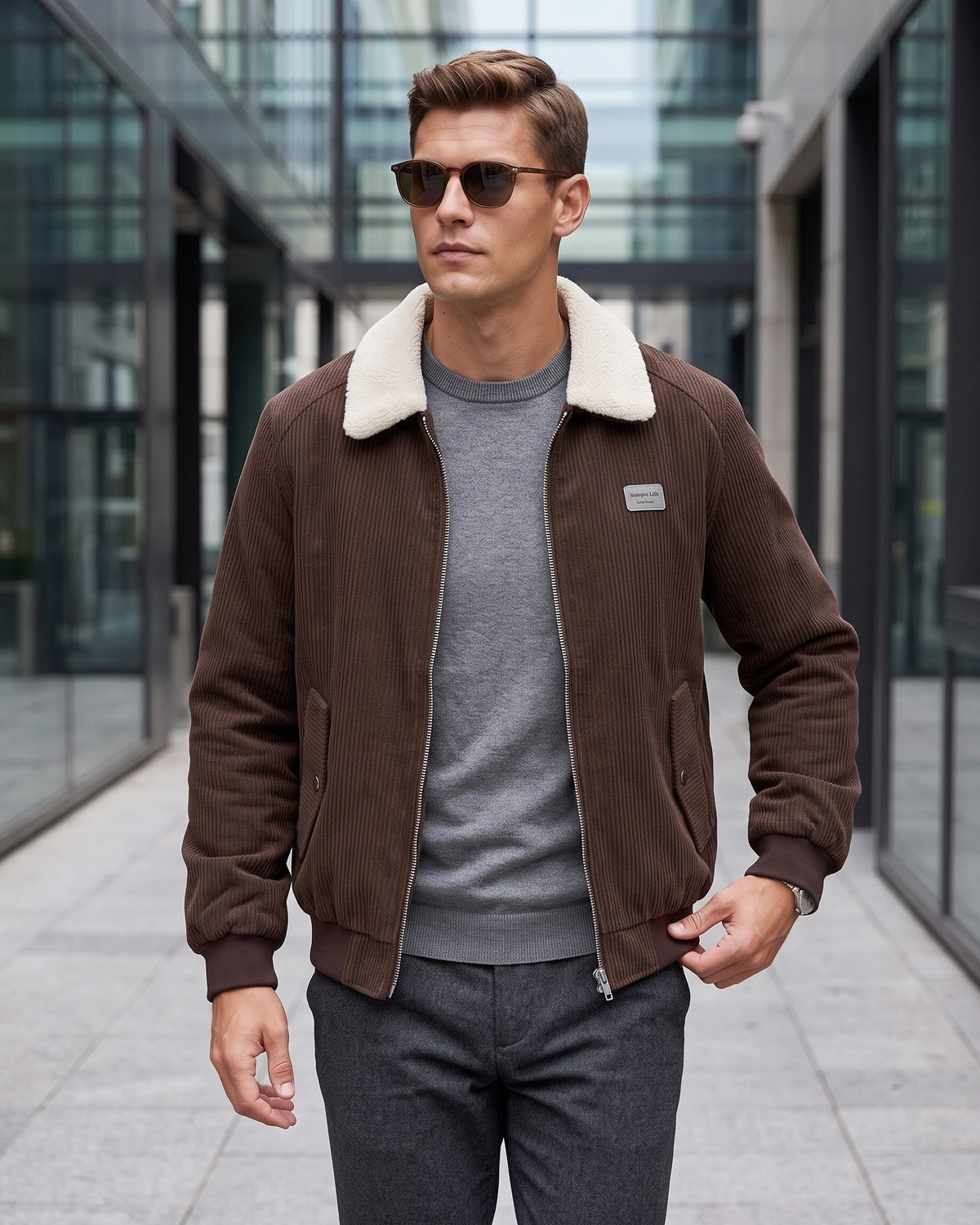 KZZ Men's Casual Corduroy Jacket